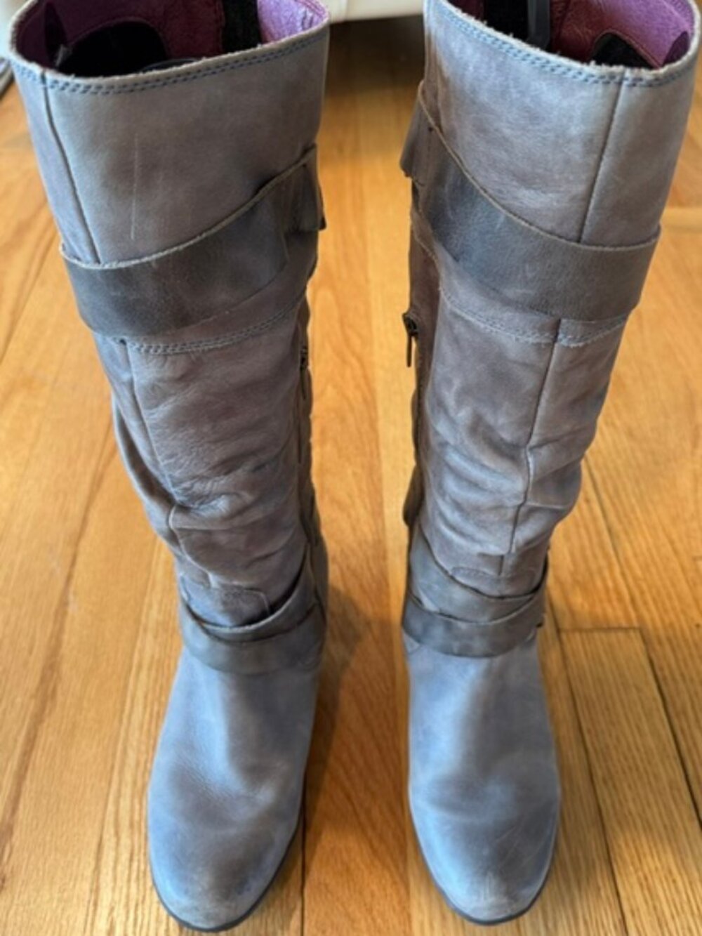 Pikolinos Tall Leather Slouch Boots Gray Size Euro 37 US 6.5-7